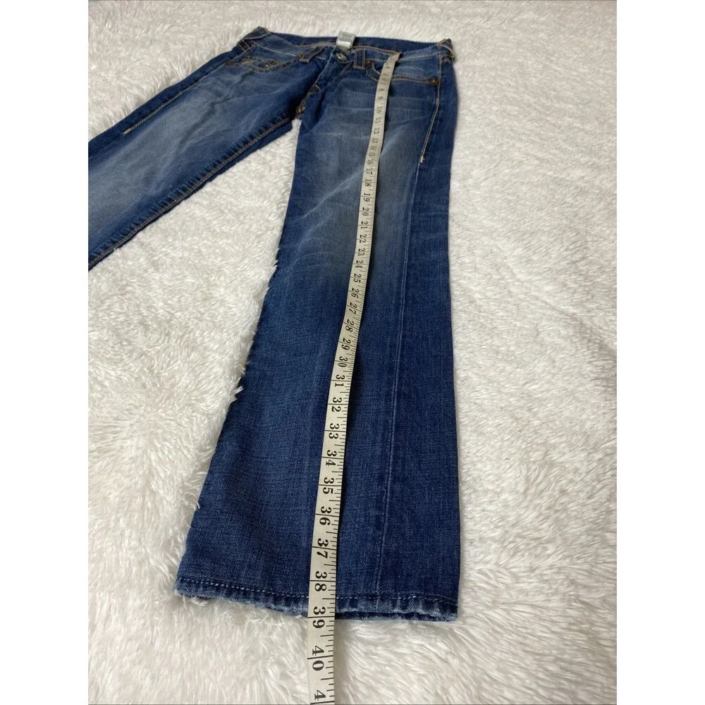 True Religion Denim Jeans Size 30 Straight Blue Stitched Western Cowboy Cotton